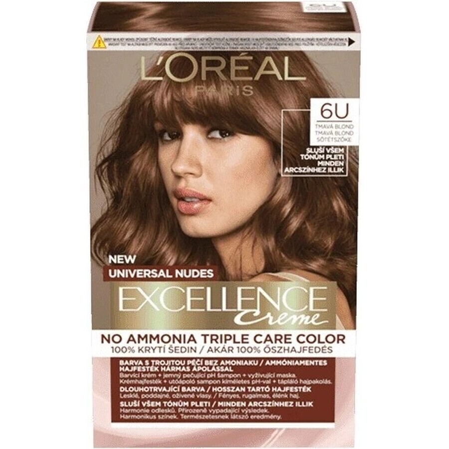 L'Oréal Paris Excellence Creme Universal Creme Universal Nudes permanente Haarfarbe 6U Dunkelblond 1×1 St., Haarfarbe