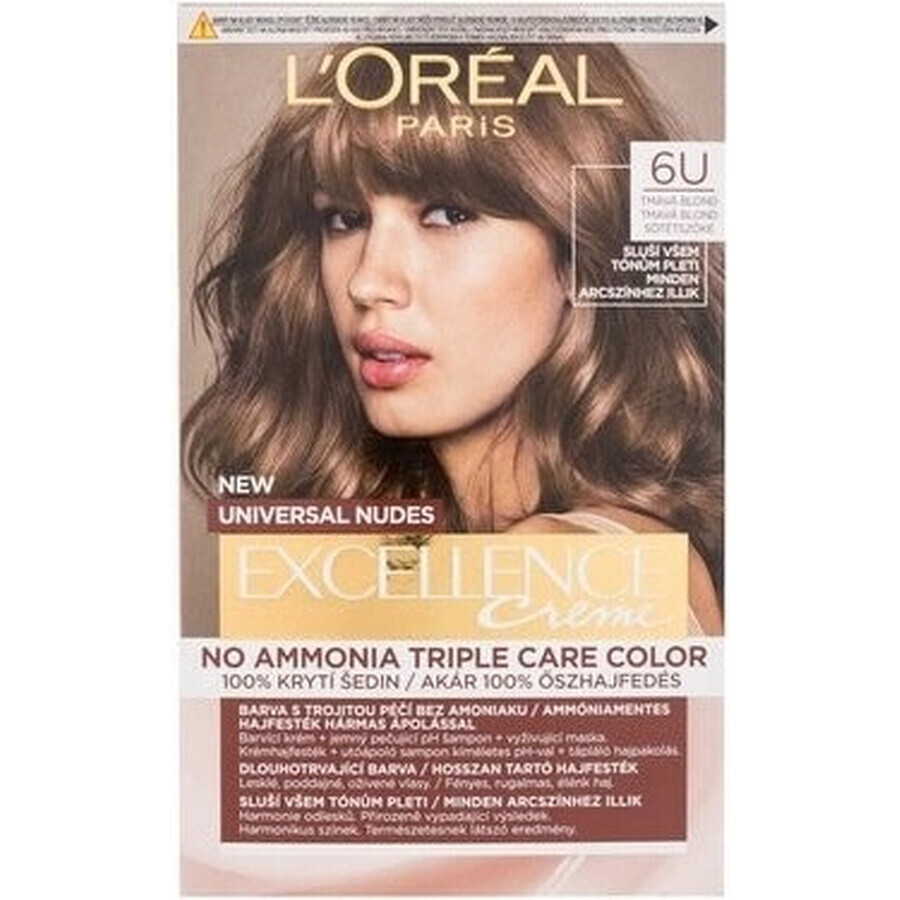 L'Oréal Paris Excellence Creme Universal Creme Universal Nudes permanente Haarfarbe 6U Dunkelblond 1×1 St., Haarfarbe