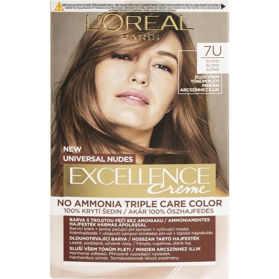 L'Oréal Paris Excellence Creme Universal Creme Universal Nudes permanente Haarfarbe 6U Dunkelblond 1×1 St., Haarfarbe