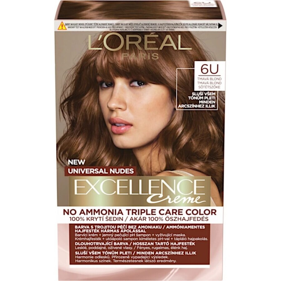 L'Oréal Paris Excellence Creme Universal Creme Universal Nudes permanente Haarfarbe 6U Dunkelblond 1×1 St., Haarfarbe