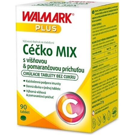 WALMARK Céčko MIX 1×90 tbl, vitamine C, (sinaasappels + kersen)