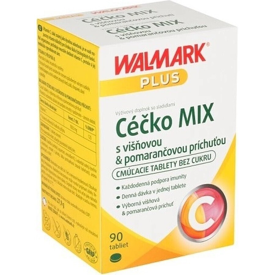 WALMARK Céčko MIX 1×90 tbl, vitamine C, (sinaasappels + kersen)