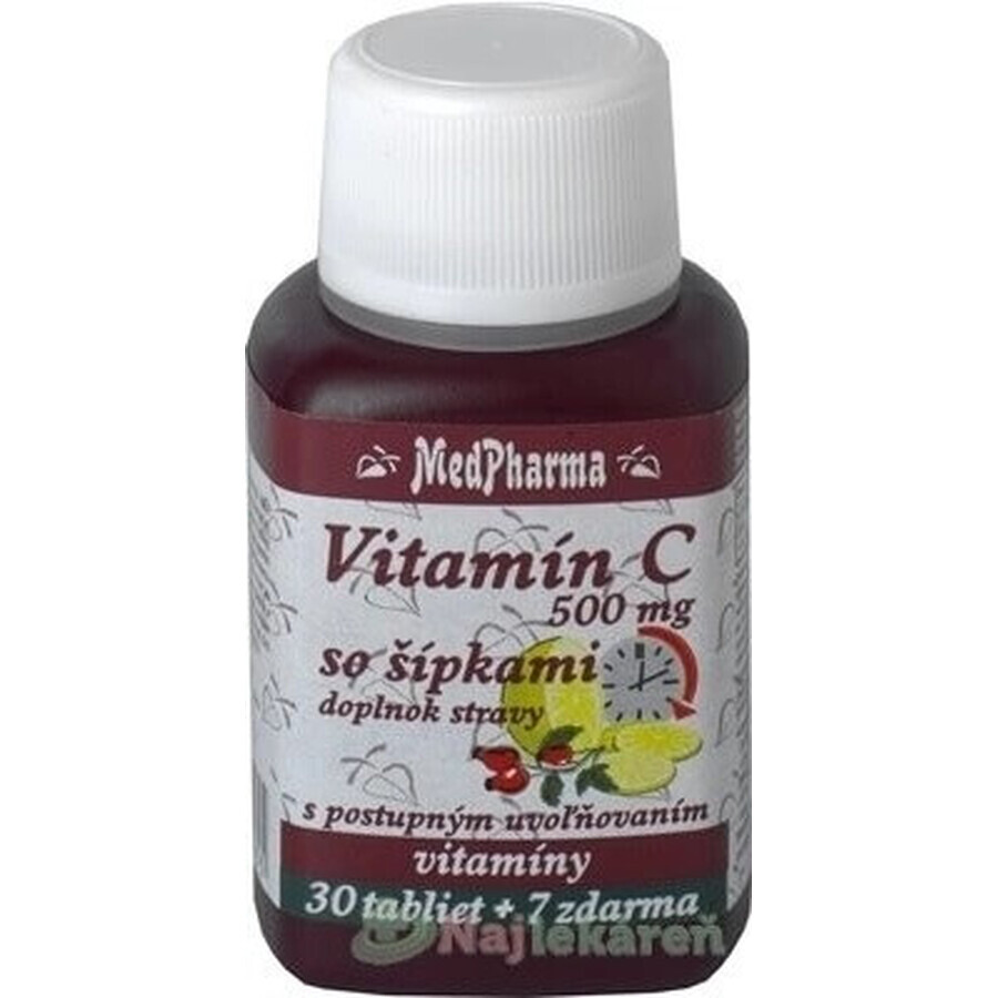 MedPharma VITAMIN C 500MG mit Pfeilen 1×37 tbl, allmähliche Freisetzung