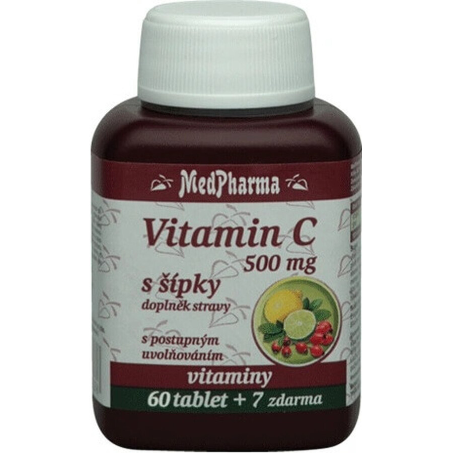 MedPharma VITAMIN C 500MG mit Pfeilen 1×37 tbl, allmähliche Freisetzung