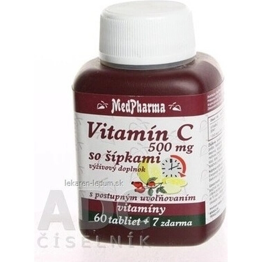 MedPharma VITAMIN C 500MG mit Pfeilen 1×37 tbl, allmähliche Freisetzung