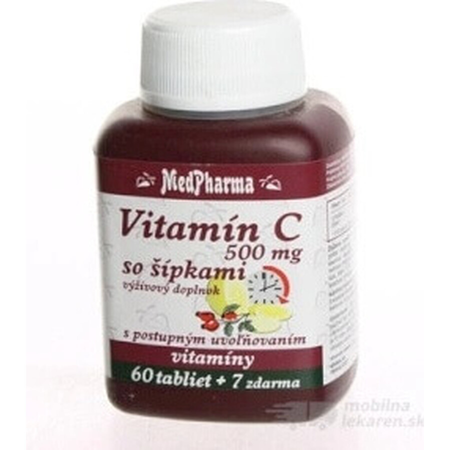 MedPharma VITAMIN C 500MG mit Pfeilen 1×37 tbl, allmähliche Freisetzung