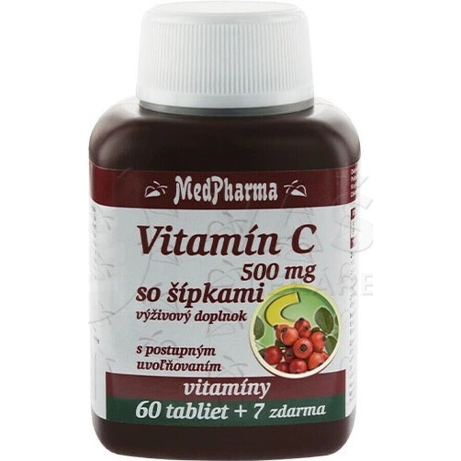 MedPharma VITAMIN C 500MG mit Pfeilen 1×37 tbl, allmähliche Freisetzung