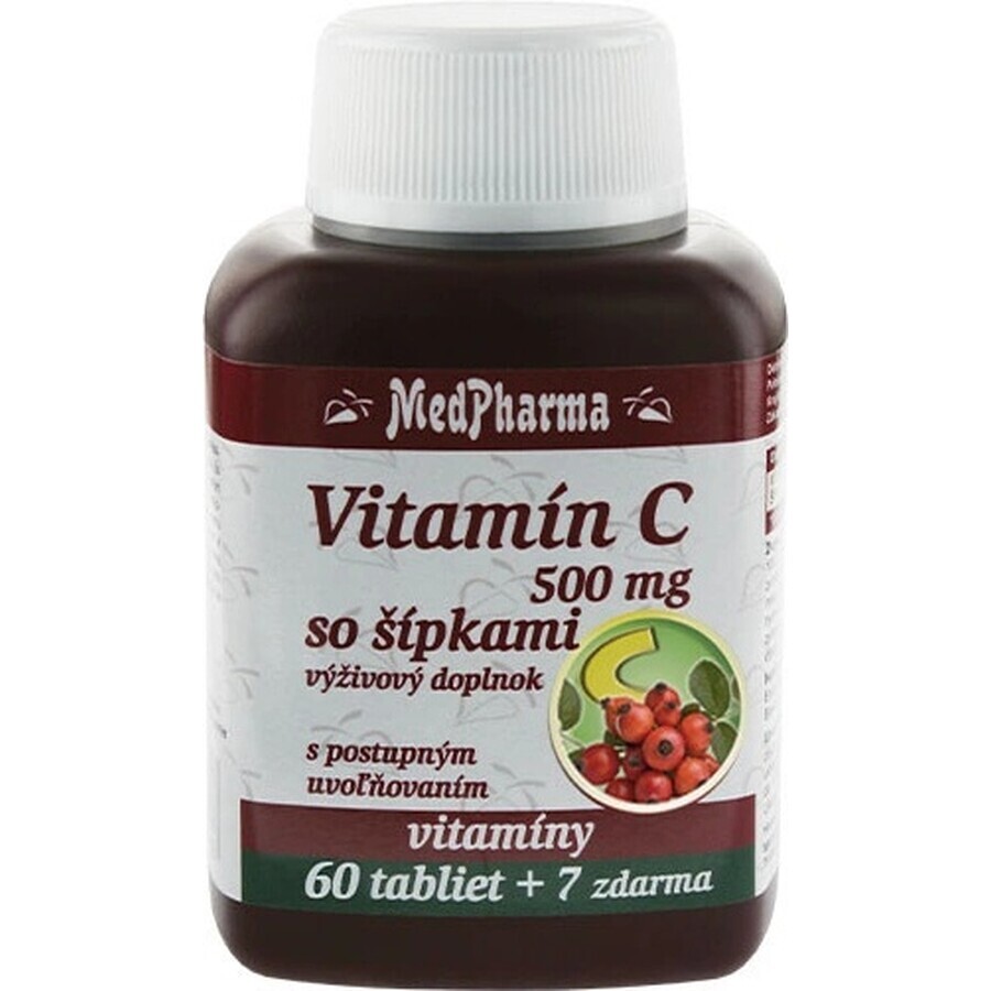 MedPharma VITAMIN C 500MG mit Pfeilen 1×37 tbl, allmähliche Freisetzung