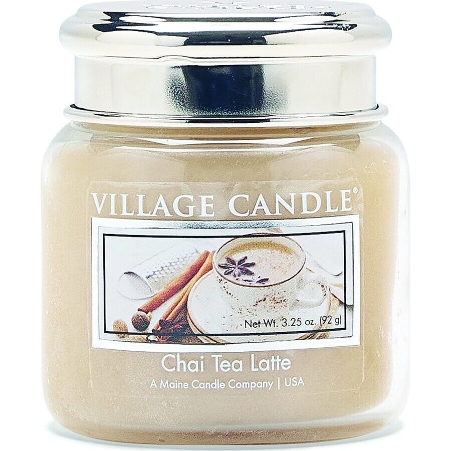 Village Candle Scented Candle in Bottle - Chai Tea Latte - Cinnamon milk tea, large 1×1 pc