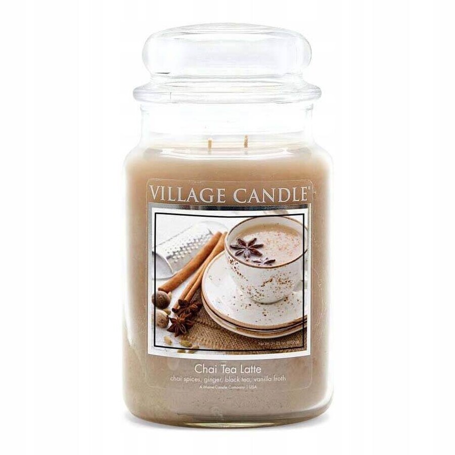 Village Candle Scented Candle in Bottle - Chai Tea Latte - Cinnamon milk tea, large 1×1 pc