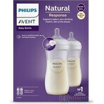 Philips AVENT Natural Response Bottle 330 ml, 3m+ 2 pcs 1×2 pcs 1×2 Bottle, glass