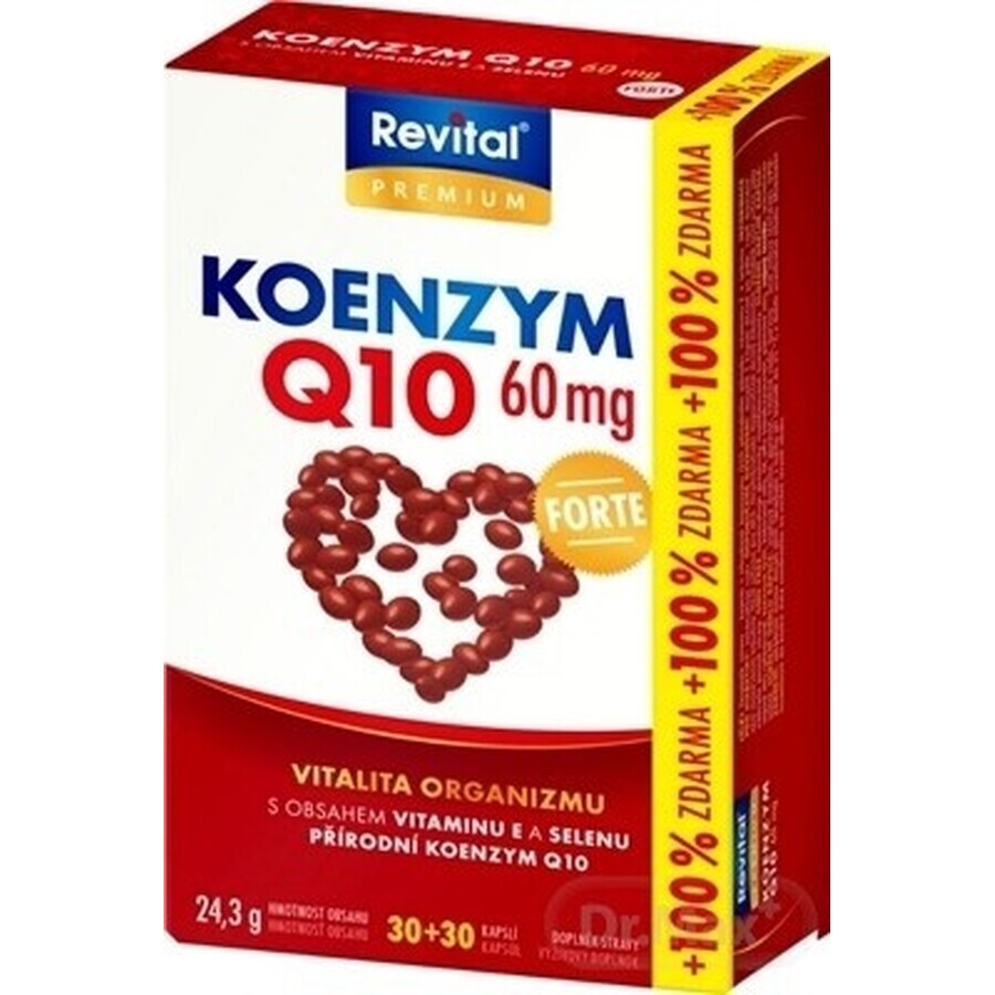 KOENZYM Q10 60 mg FORTE 1×60 cps, met vitamine E en selenium