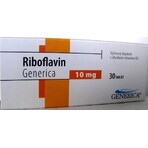 GENERICA Riboflavin 10 mg 1×30 tbl, Nahrungsergänzungsmittel