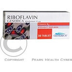 GENERICA Riboflavin 10 mg 1×30 tbl, Nahrungsergänzungsmittel