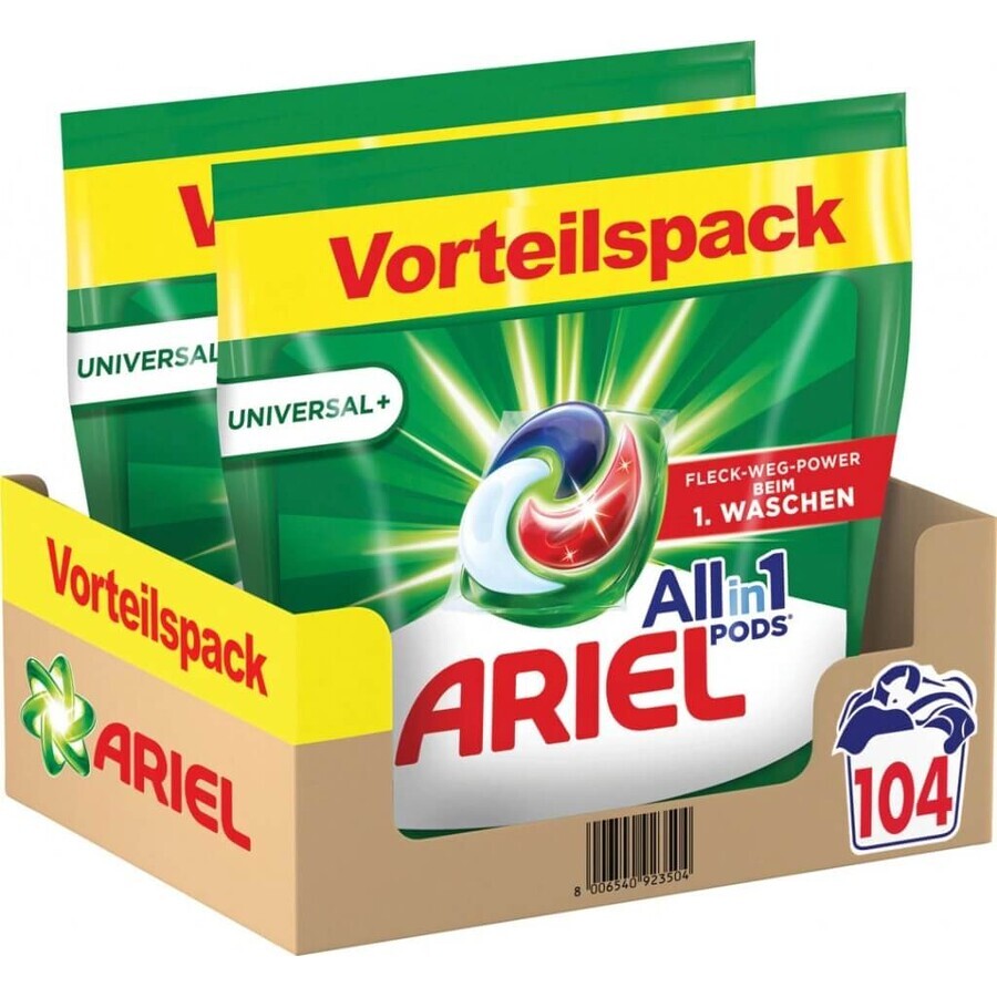 Comprimés de gel Ariel 104 pcs Universal+ 1×104 pcs, capsules de gel