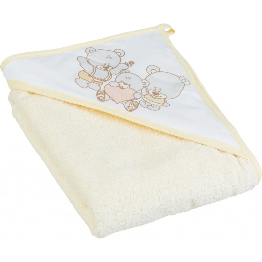 TEGA BABY Teddy Kapuzenhandtuch 100x100cm 100% hellbeige 1×1 St.