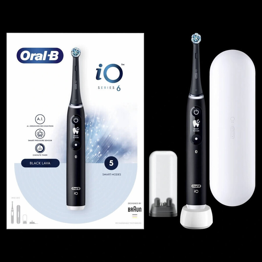 Oral B Oral B iO Series 6 Schwarz 1×1 Elektrische Zahnbürste, elektrische Zahnbürste