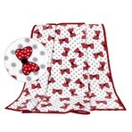 Babydecke ELLA 1003/155 N 100x150cm rote Schleifen 1×1 St., Babydecke