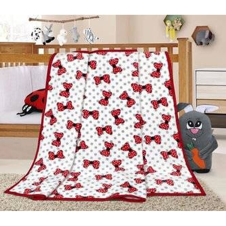 Babydecke ELLA 1003/155 N 100x150cm rote Schleifen 1×1 St., Babydecke