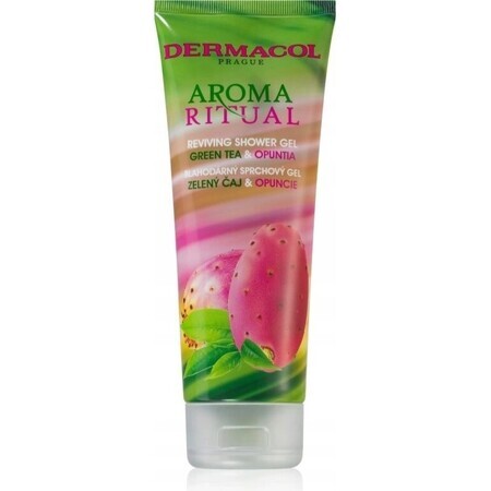 Gel de duș Dermacol Aroma Ritual Green tea and prickly pear 1×250 ml, hidratează pielea