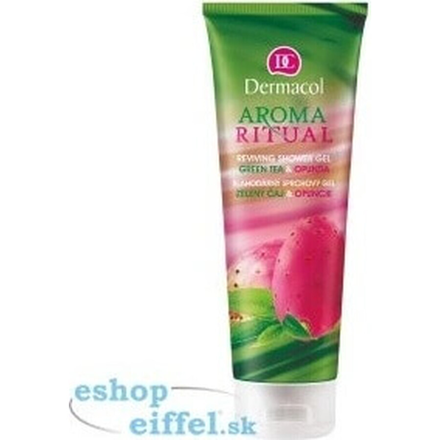 Gel de duș Dermacol Aroma Ritual Green tea and prickly pear 1×250 ml, hidratează pielea