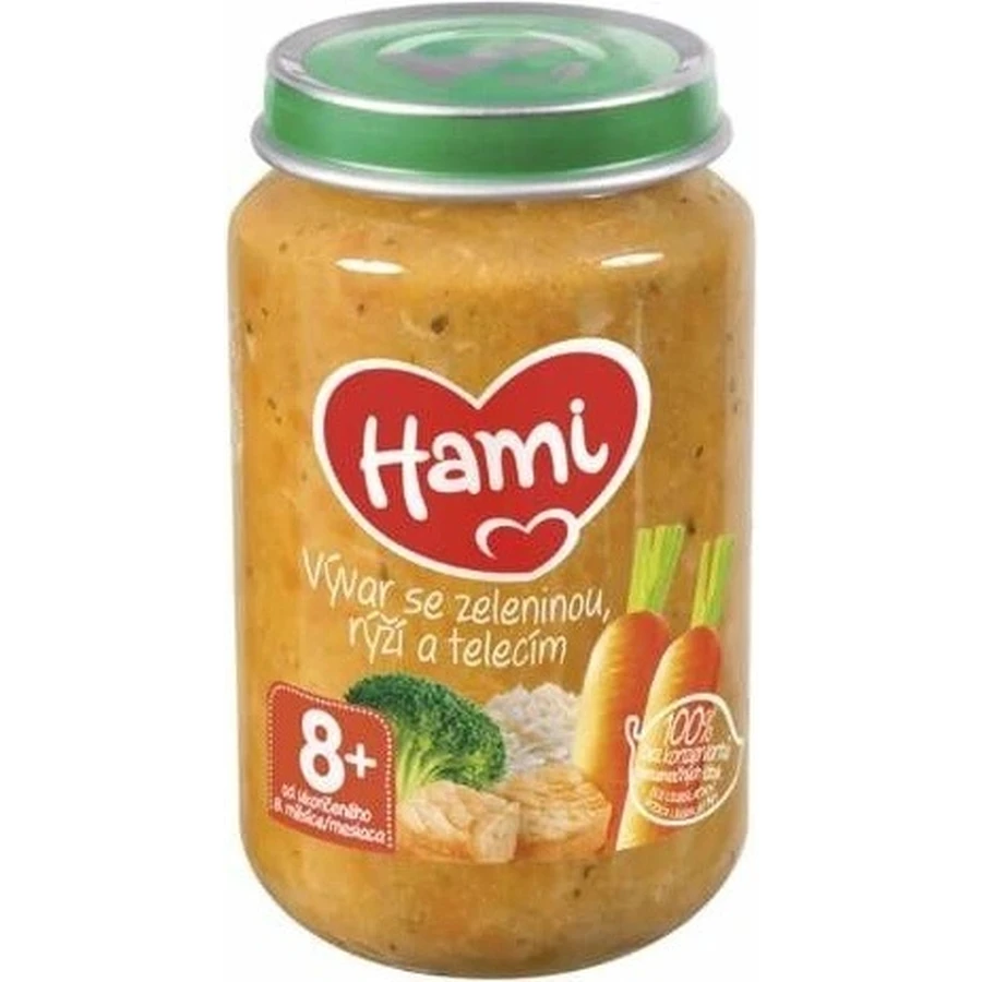 HAMI aperitiv Bulion cu legume, orez și vițel 1×200 g, aperitiv carne-vegetale