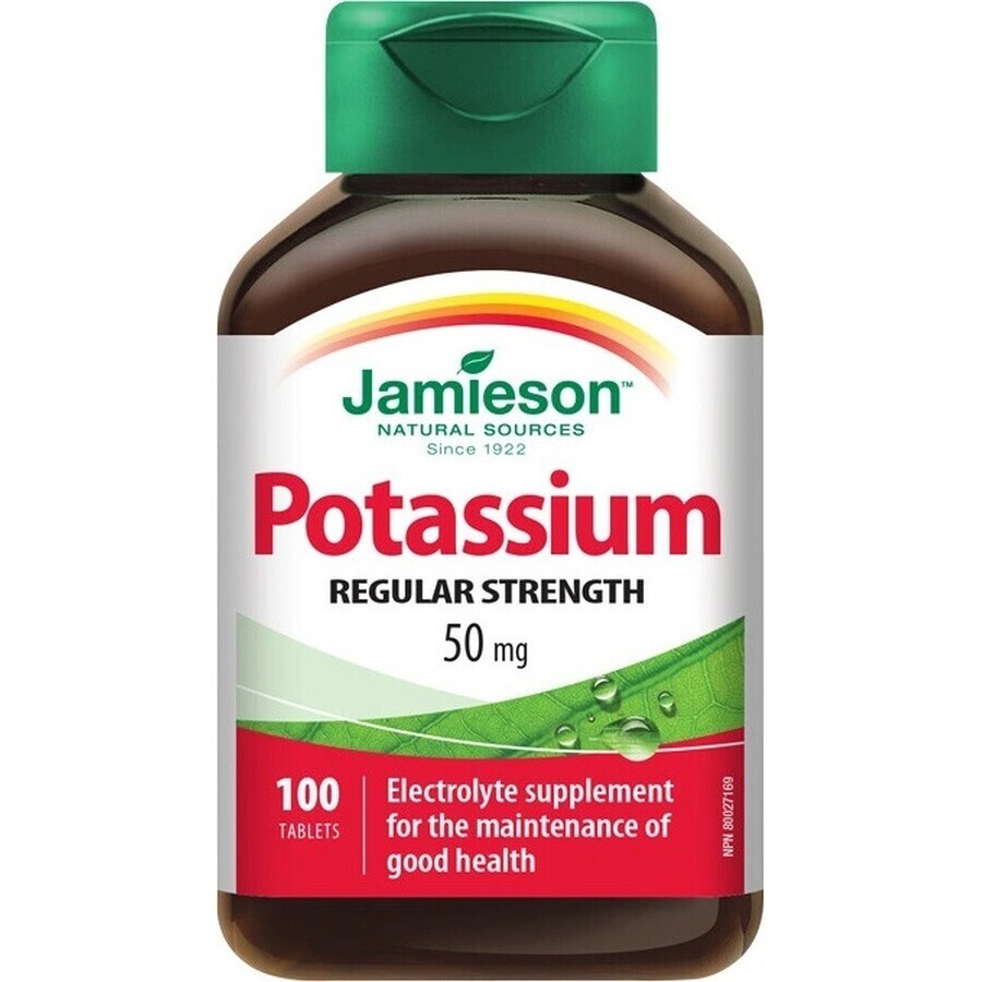 JAMIESON POTASIUM 50 mg 1×100 tbl, kalium