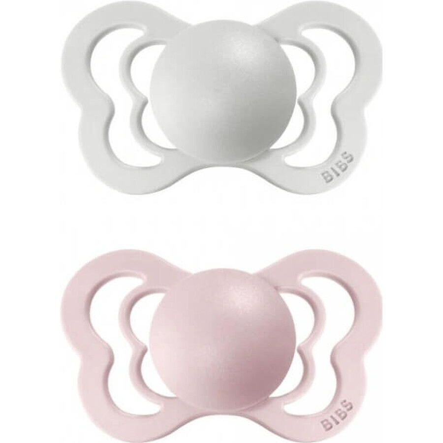 BIBS Couture silicone orthodontic pacifiers peach/lemony 1×2pcs - size 1