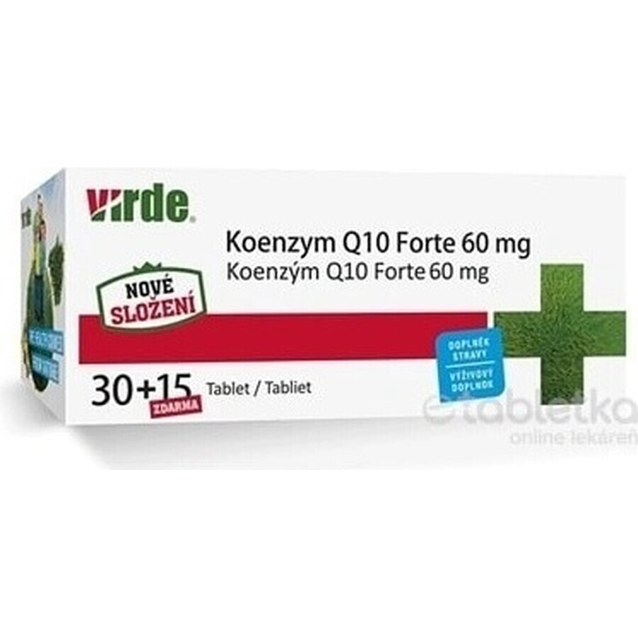 VIRDE KOENZYM Q10 Forte 60 mg 1×45 tbl, coenzima