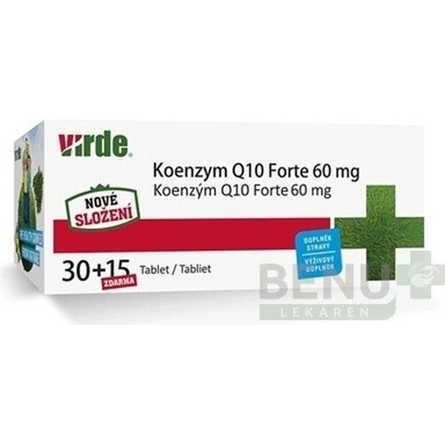 VIRDE KOENZYM Q10 Forte 60 mg 1×45 tbl, coenzima