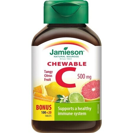 JAMIESON VITAMINE C 500 mg citrusvruchten 1×120 tbl, VITAMINE C, citrusvruchten