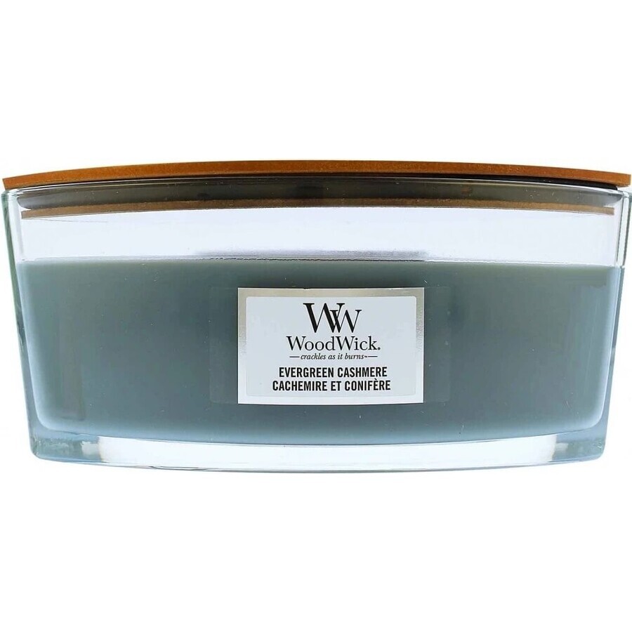 WoodWick Boat Evergreen Bougie Cashmere Evergreen 1×453,6 g, bougie parfumée