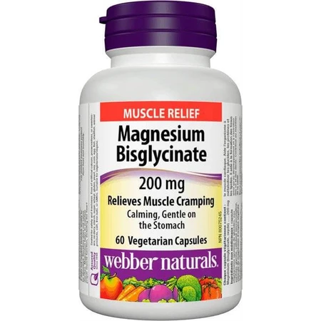 WEBBER NATURALS Magnésium bisglycinate 200 mg 1×60 cps, complément alimentaire