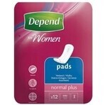 DEPEND NORMAL PLUS 1×12 stuks, incontinentiemateriaal 10×28 cm