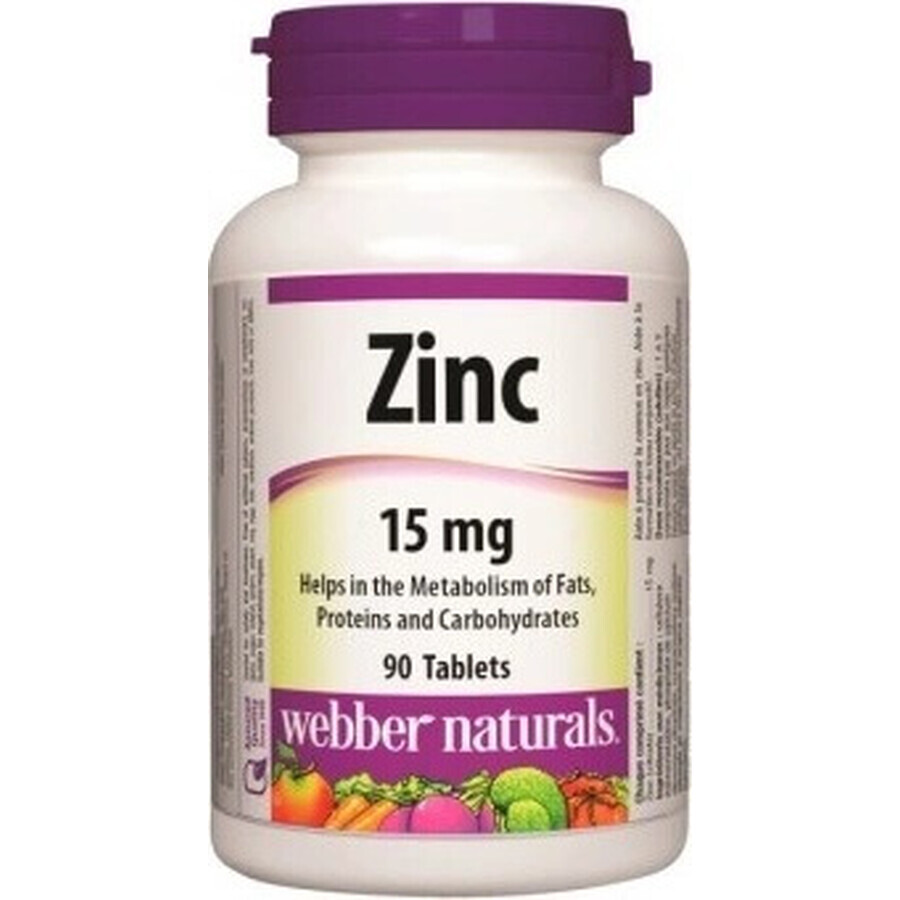 WEBBER NATURALS Zink 15 mg 1×90 tbl, Nahrungsergänzungsmittel