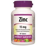 WEBBER NATURALS Zink 15 mg 1×90 tbl, Nahrungsergänzungsmittel