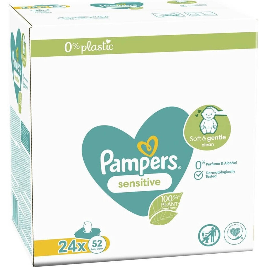 Pampers Șervețele Box Sensitive fără plastic 24x52pcs 24×52 pcs