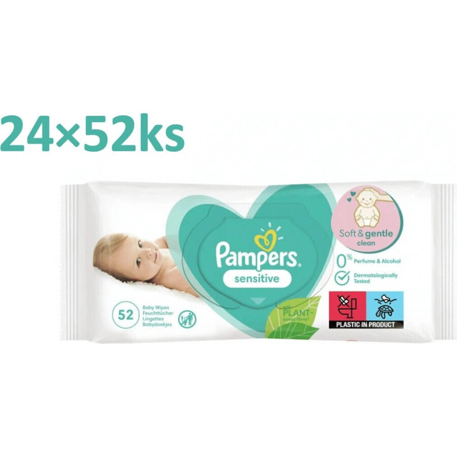 Pampers Șervețele Box Sensitive fără plastic 24x52pcs 24×52 pcs