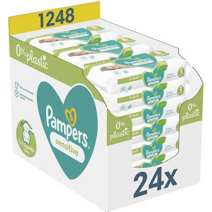 Pampers Șervețele Box Sensitive fără plastic 24x52pcs 24×52 pcs