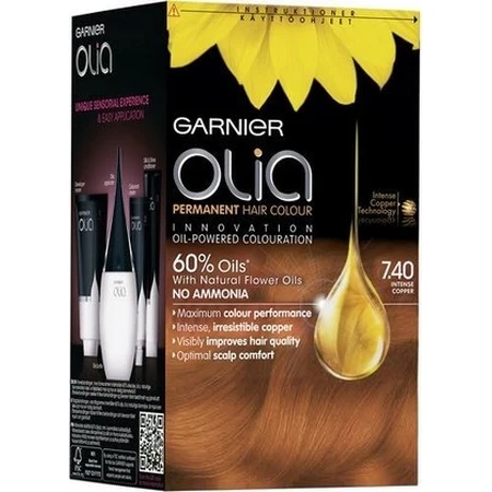 Garnier Olia Coloración Permanente 7.40 Cobre Intenso 1×1, coloración permanente