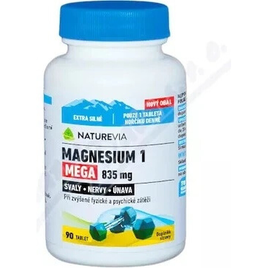 NATUREVIA MAGNESIUM 1 MEGA 835 mg 1×90 tbl, magnesium