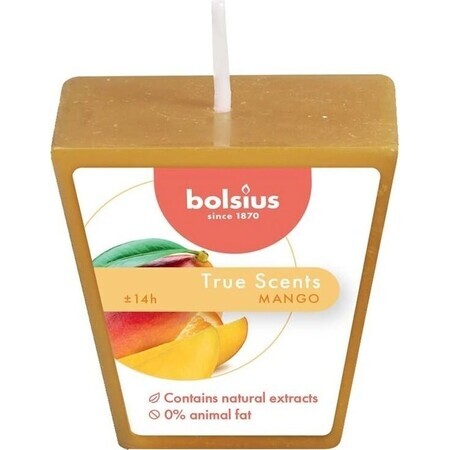 Bolsius Aromatic 2.0 Votive Mango, Duftkerze 1×1 Stück, Größe 48 mm