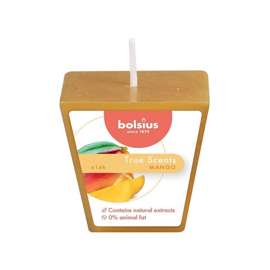 Bolsius Aromatic 2.0 Votive Mango, Duftkerze 1×1 Stück, Größe 48 mm