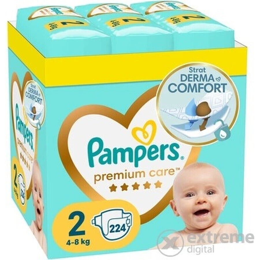 Pampers Premium MBP S2 224st (4-8kg) 1×224 stuks luiers