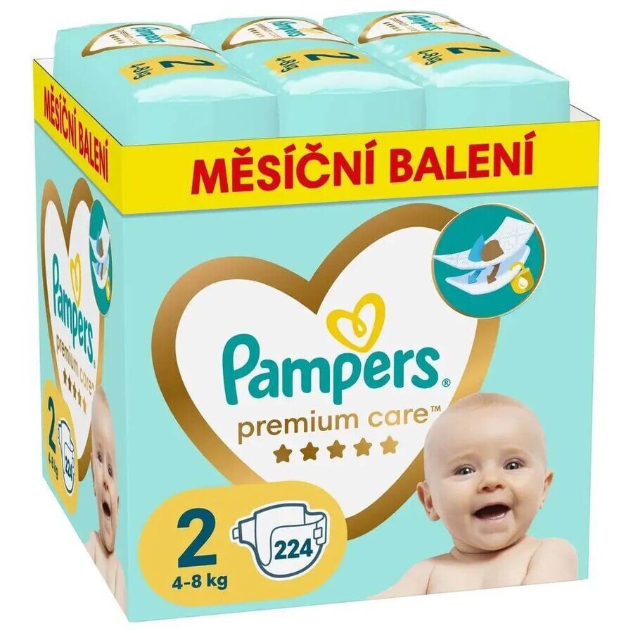 Pampers Premium MBP S2 224st (4-8kg) 1×224 stuks luiers