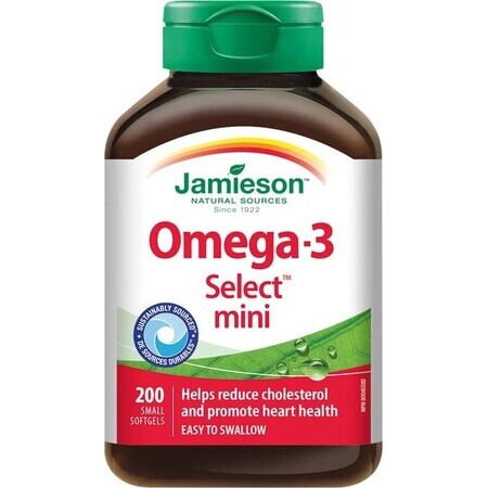 JAMIESON OMEGA-3 SELECT MINI 1×200 cps, complemento alimenticio