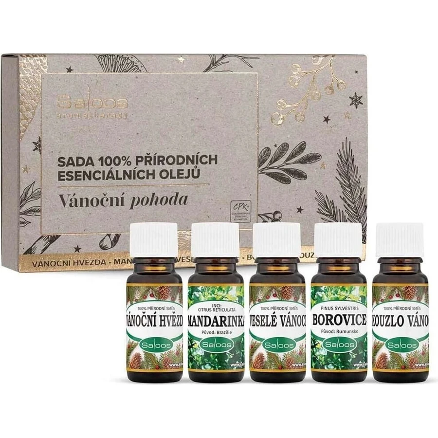 Saloos Christmas well-being-set olejków eterycznych 100% naturalnych 5x10 ml, zestaw olejków eterycznych: ceny i cechy