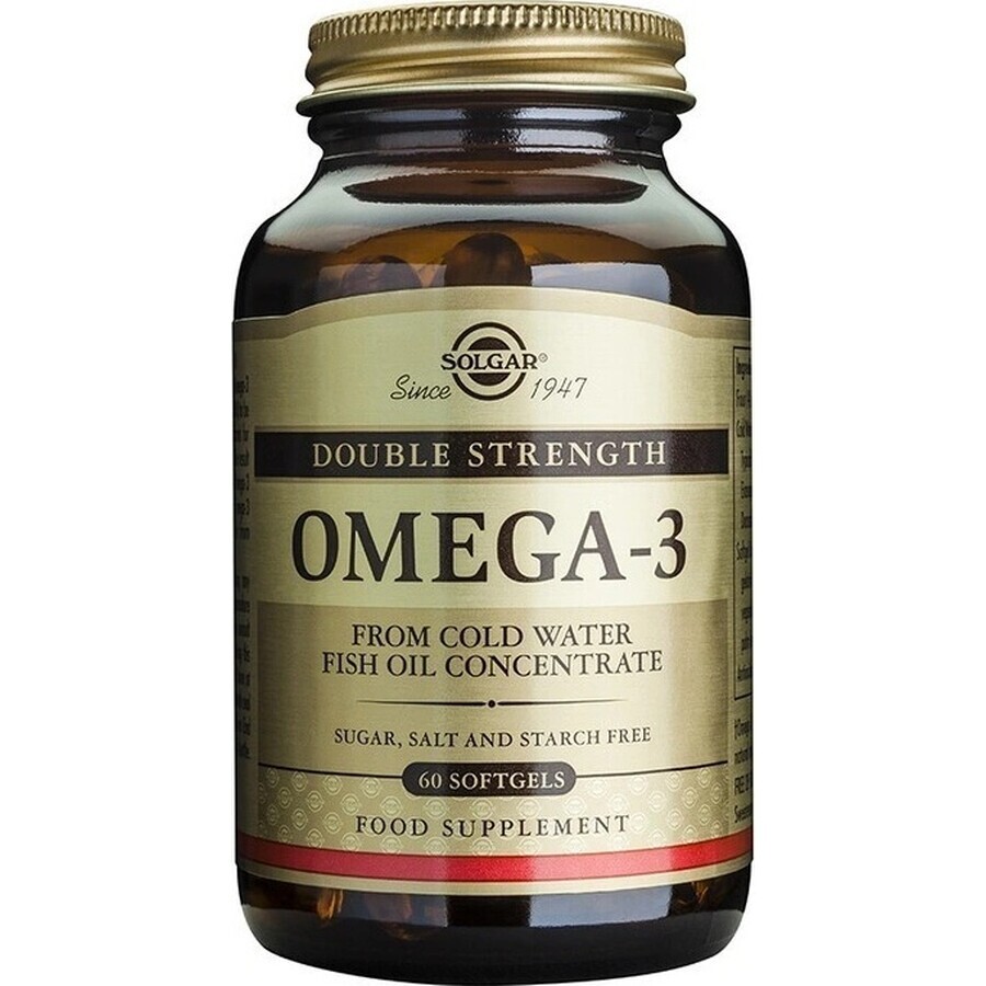 Solgar Omega-3 Double Strength Cold Water Fischöl 60 Kapseln 1×60 tbl