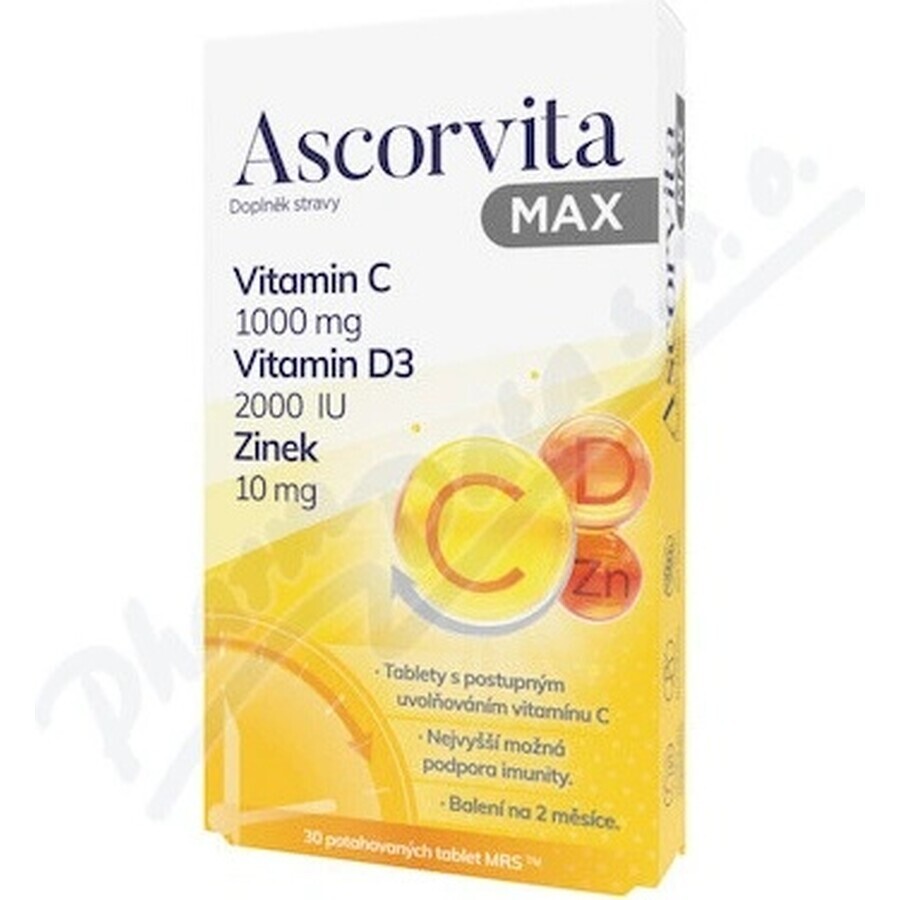 ASCORVITA MAX tbl Vitamin C, D und Zink 1x30 Stück