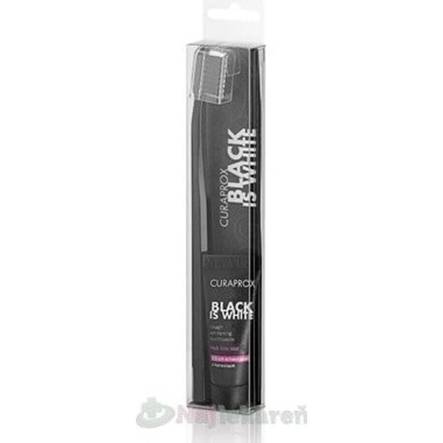 CURAPROX Black is White Light-Pack 1×1 set, dentifrice 8 ml + brosse à dents CS 5460 1 pc